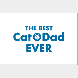 The Best Cat Dad Ever Blue Posters and Art